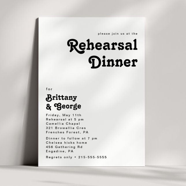 Modern Retro Lettering Rehearsal Dinner Invitation (Creator Uploaded)