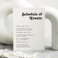 Modern Retro Lettering Schedule of Events
