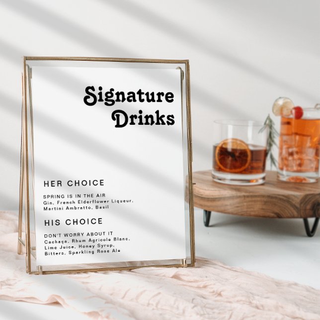 Modern Retro Lettering Signature Drinks Sign (Creator Uploaded)