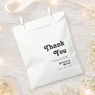 Modern Retro Lettering Thank You Favour Bag