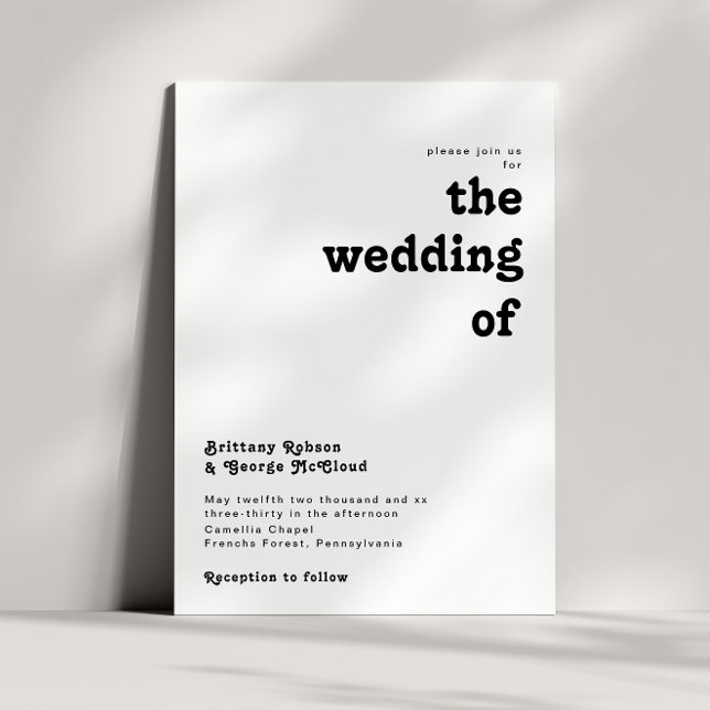 Modern Retro Lettering The Wedding Of Invitation (Creator Uploaded)