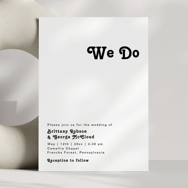 Modern Retro Lettering We Do Wedding Invitation (Creator Uploaded)