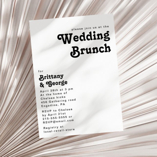 Modern Retro Lettering Wedding Brunch Invitation (Creator Uploaded)
