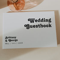 Modern Retro Lettering Wedding Guestbook