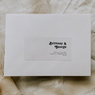 Modern Retro Lettering Wedding RSVP Return Address Label