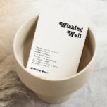 Modern Retro Lettering Wedding Wishing Well Enclos Enclosure Card<br><div class="desc">This modern retro lettering wedding wishing well enclosure card is perfect for your unique, trendy simple vintage bohemian summer wedding. The lettering is a stylish black, chic 70's boho font giving this design classic minimal groovy hippie vibes. You can add your own graphics or pictures if you want to customise...</div>