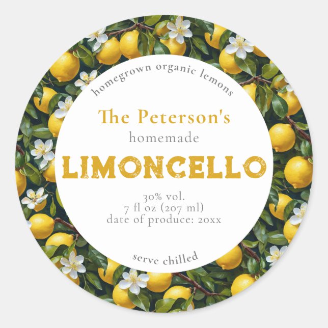 Modern Retro Limoncello Drink Label (Front)