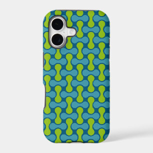 Modern Retro Link Pattern in Blue and Green 