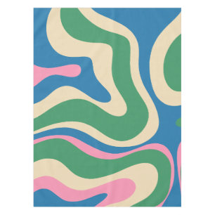 Modern Retro Liquid Swirl Colourful Abstract  Tablecloth
