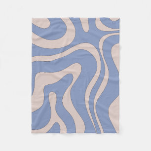 Modern Retro Liquid Swirl Funky Abstract Pattern Fleece Blanket