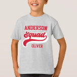Modern retro matching squad family red white T-Shirt<br><div class="desc">Modern retro matching squad family red white design. Ideal for family vacations or Christmas shirts.</div>