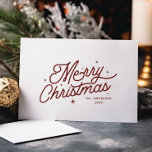 Modern Retro Merry Christmas | Cherry Red  Holiday Card<br><div class="desc">Modern Retro Merry Christmas | Cherry Red Holiday Card</div>