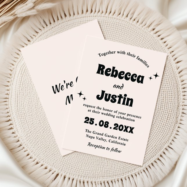 Modern Retro Minimalist Wedding Invitation (Creator Uploaded)