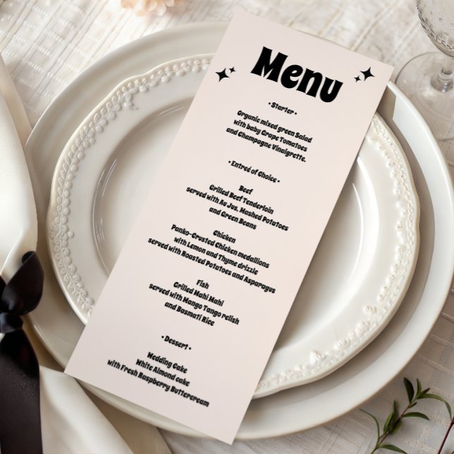 Modern Retro Minimalist Wedding Menu (Creator Uploaded)