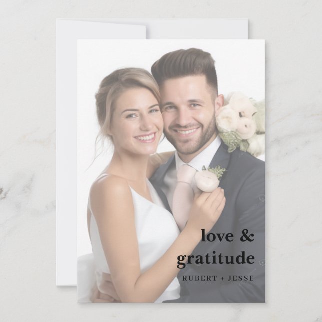 Modern Retro Minimalist Wedding Thank You (Front)