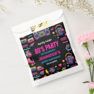 Modern Retro Neon 80’s Birthday Party for Adults Favour Bag