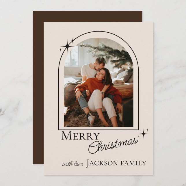 Modern Retro New Year 2026 Family Photo Card (Front/Back)