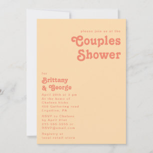 Modern Retro   Orange Cream Couples Shower Invitation