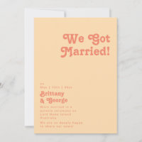 Modern Retro | Orange Cream Elopement Announcement