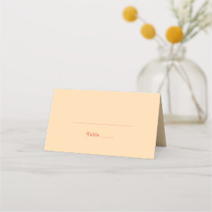 Modern Retro Orange Cream Folded Place Card