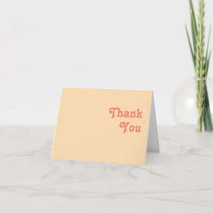 Modern Retro Orange Cream Folded Thank You Card