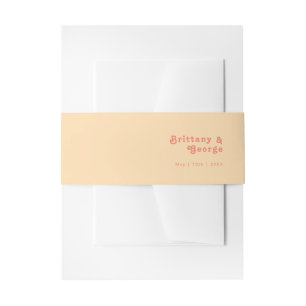 Modern Retro   Orange Cream Invitation Belly Band