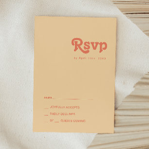 Modern Retro   Orange Cream RSVP Card