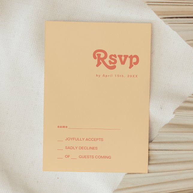 Modern Retro | Orange Cream RSVP Card (Creator Uploaded)