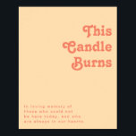 Modern Retro | Orange Cream This Candle Burns Poster<br><div class="desc">This modern retro | orange cream this candle burns poster is perfect for your simple vintage, colourful tropical boho summer wedding. Its unique bohemian mid-century font gives this design a classic minimalist groovy hippie vibe. If you're looking for a design that features bright, bold colours for your creative 70's beach...</div>