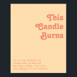 Modern Retro | Orange Cream This Candle Burns Poster<br><div class="desc">This modern retro | orange cream this candle burns poster is perfect for your simple vintage, colourful tropical boho summer wedding. Its unique bohemian mid-century font gives this design a classic minimalist groovy hippie vibe. If you're looking for a design that features bright, bold colours for your creative 70's beach...</div>