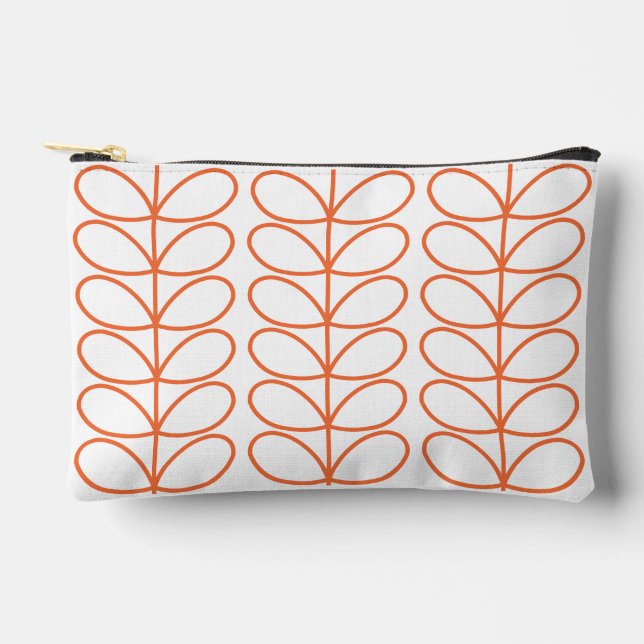Modern Retro Orange Stem Pattern – Minimalist  Accessory Pouch (Front)