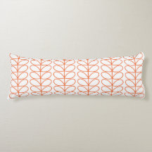 Modern Retro Orange Stem Pattern – Minimalist 