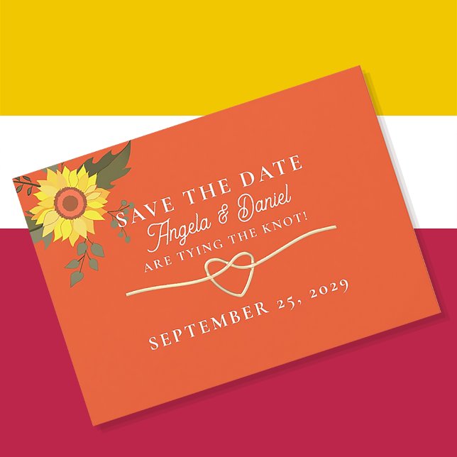 Modern Retro Orange Wedding Save The Date (Creator Uploaded)