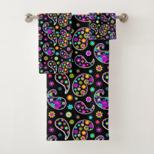 Modern Retro Paisley Bath Towel Set