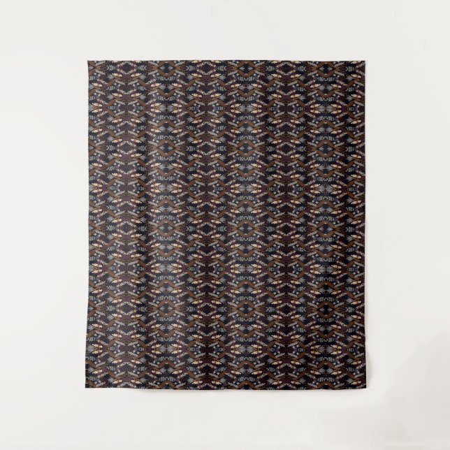  Modern Retro   Pattern Brown  Tapestry (Front)