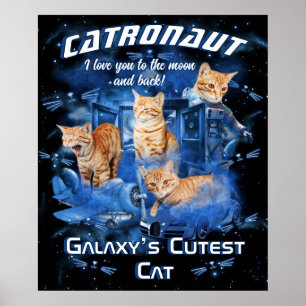 Modern Retro Pet's Name Cute Space Photos Bootleg Poster