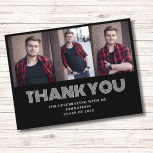 Modern Retro Photo Graduation Thank You Postcard