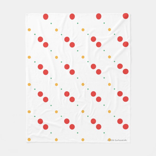 Modern Retro Polka Dot Pattern Fleece Blanket (Front)
