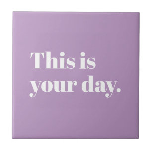 Modern Retro - Purple Editable Custom Affirmation Ceramic Tile