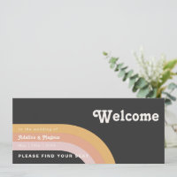 Modern Retro Rainbow | Dark Seating Chart Header