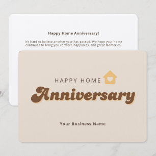 Modern Retro Real Estate Home Anniversary QR Code  Card