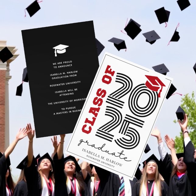 Modern Retro Red Black University College Announcement (Creator Uploaded)