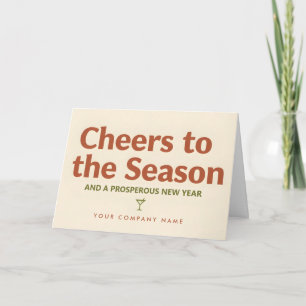 Modern Retro Script Cheers to the Season Holiday Card