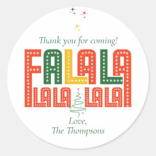 Modern Retro Simple Christmas Carols Karaoke Party Classic Round Sticker