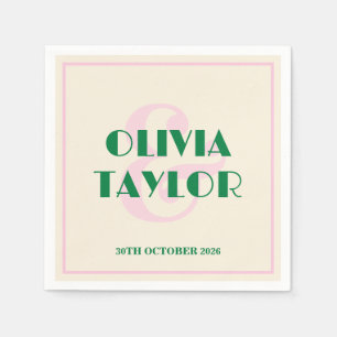 Modern Retro Striped Wedding Invitation Napkin