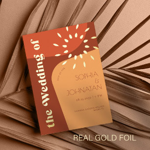 Modern retro sunset orange gold