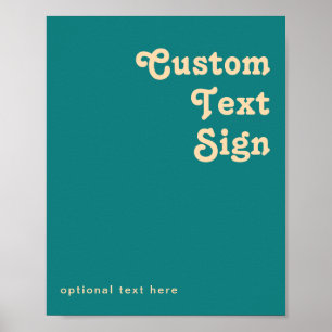 Modern Retro Teal Cards and Gifts Custom Poster