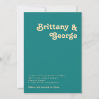 Modern Retro | Teal Casual Wedding