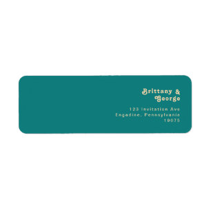 Modern Retro   Teal Return Address Label