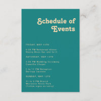 Modern Retro | Teal Schedule of Events